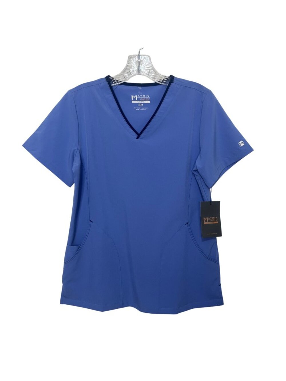 Maevn Matrix Impulse Scrub Top Womens Small Blue New VNeck Medical